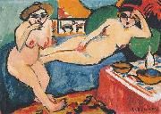 Ernst Ludwig Kirchner Zwei Akte auf blauem Sofa oil painting reproduction